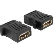 Delock HDMI adapter [1x HDMI vtičnica  1x HDMI vtičnica] črne barve, vijačni priklop, pozlačeni vtični kontakti Delock
