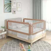 vidaXL Posteljno varovalo za malčke taupe 200×25 cm blago