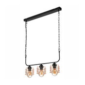 Luster na lancu MORGAN 3xE27/60W/230V crna/bakarna