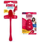 Ekonomicni komplet: KONG Classic + cetka za cišcenje KONG - KONG Classic L (10 cm) + cetka za cišcenje S-XXL