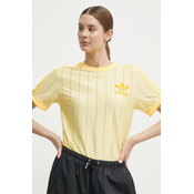Adidas T-Shirt 3 Stripe Tee ženske Oblačila Majice IT9869 Rumena
