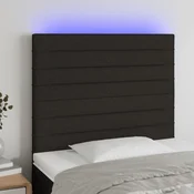 Vidaxl vidaXL Vzglavje postelje z LED diodo črno 80x5x118/128 cm blago