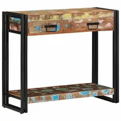 Vidaxl Konzolna miza večbarvno 90 x 33 x 75 cm Trdna obnovljena les