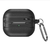 INF Zaščitni ovitek iz karbonskih vlaken za Samsung Galaxy Buds3/3pro Black, (21618397)