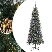 Vidaxl Umestno božično drevo Zelena 210 cm PVC, plastika in jeklo
