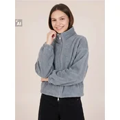 Sinsay - Flis bluza sa rajsferšlusom i stojec´im okovratnikom - svetlo siva