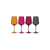 Viski komplet kozarcev na peclju za vino iz barvanega stekla 650 ml
