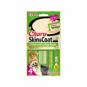 Churu Kremni mačji prigrizek - Skin&Coat, 4 x 14 g - Piščanec s pokrovačami