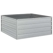Vidaxl Visoka greda 100x100x45 cm pocinkano jeklo srebrna