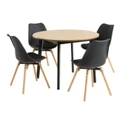 JEGIND O105 sto natur hrast + 4 KASTRUP stolice crna
