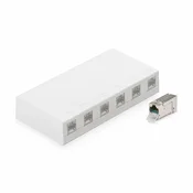 KELine nadometna vtičnica 6x Cat.6A RJ45 FTP KE-SMB06-W + KEJ-C6A-S-HD(6)