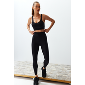 Trendyol Black Brushed Compression Matte and Soft Fabric Full Length Knitted Sports Leggings
