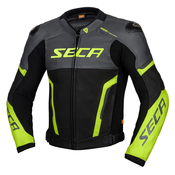 Motociklisticka kožna jakna SECA Hooligan sivo-fluo žuta rasprodaja
