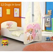 Djecji krevet ACMA s motivom 180x80 cm 12 Dogs in Love