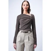Trend Alacati Stili Ženska bluza Alc-X14967, Braon
