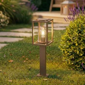 Lucande svetilka Ferda, 60 cm, rjava, IP44 - Sodobni - Aluminij