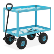 NEW Vrtni transportni voziček 2 nivoja z mrežo za do 150 kg