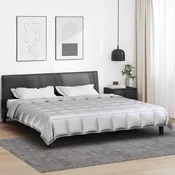 Vidaxl Poletna odeja srebrna 220 x 240 cm Satin in mikrovlakna