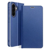 AVIZAR Folio etui za Galaxy A57 efekt ogljika s kovinskim okvirjem in žepkom za kartice, Modra, (5000274311)