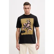 Pamucna majica Paul Smith boja: crna, s tiskom, M1R-919T-TP4931