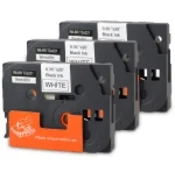 Komplet Brother TZe-211/TZ-211/PT/P-Touch 6mm kompatibilni trakovi (3) - črn izpis/bel trak