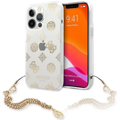 TELEMPIRE Maska za telefon Guess Hc Pc Chain Handle Peony za iPhone 13 Pro 6.1 zlatna