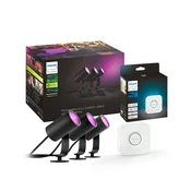 Philips Hue LED reflektor Lily, komplet 3, most, RGB, CCT, IP65 - Sodobni - črna - Kovina