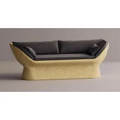 Casa Padrino luxury sofa anthracite/yellow 200 cm - Weatherproof concrete sofa