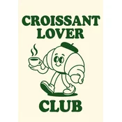 PLAKAT Klub ljubiteljev rogljičkov retro plakat za kuhinjo kavarne 30x40 cm