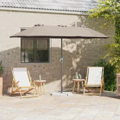 Vrtni suncobran Sivo-smeda 370 x 197 x 239 cm