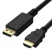 FAST ASIA Kabl DisplayPort (M) - HDMI (M) 1.8m crni