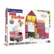 MAGNA-TILES Fire Station™ - magnetni gradbeni komplet, 50 kosov (90359)