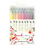 Marker kist Pentel Sign Pen Twin - 18 boja