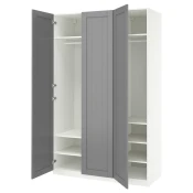 PAX / GULLABERG Kombinacija garderobera, bela/siva, 150x60x236 cm