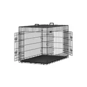 Songmics Pasja kletka 2 vrata 122x81x76 cm črna
