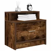 Vidaxl vidaXL Nočna omarica s predalom, dimljen hrast 51x31x47 cm