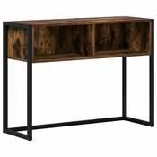 Vidaxl Stranska miza Dimni hrast 100 x 36 x 75 cm Konstruiran les