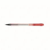 Kuglasta olovka, 0,27 mm, gumbom, prozirno tijelo, PILOT BP-S Matic, crvena BPS-135F-R