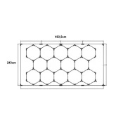 Optonica Modularni sistem razsvetljave HEXAGON LED 456W 6000K 54.720lm 243x483.5cm