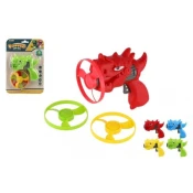 Teddies Izmetni propeler 3 kosi + ŽAGAnjalna pištola dinozaver plastika 4 barve na kartici
