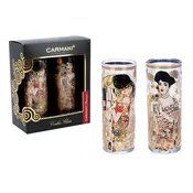 Carmani, komplet 2 kozarcev za vodko 60 ml - Gustav Klimt/Poljub + Adele