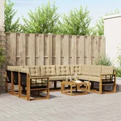 Set vanjskih sofa 10 kom. Prirodna i bež