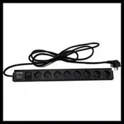 220V razvodni PDU panel 19/1U sa 8 uticnih mesta,prekidac,prenaponska zaštita,kabl 1.8m PDU-8SP-1U