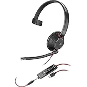 Poly Blackwire 5210 Monaural USB-C Headset +3.5mm Plug +USB-C/A Adapter 8X230AA