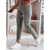 Spodnie damskie jeansowe slim fit z paskiem SLIMFIZ niebieskie Dstreet