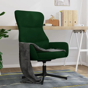 Greatstore Fotelj, temno zelen, oblazinjen z žametom