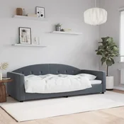 shumee vidaXL Kavč z ležiščem temno siv 90x200 cm žamet