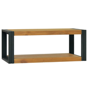 vidaXL Stenska kopalniška omarica 90x45x35 cm trdna tikovina