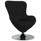 Vidaxl Jajčast stol Črna 63 x 73 x 90 cm blago
