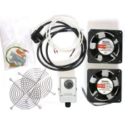 XtendLan Prezračevanje za stenske omare, termostat, 2 ventilatorja, napajalni kabel, pritrdilni elementi